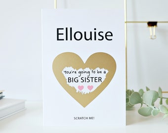 big sister card, Pregnancy Announcement Card, Pregnancy Reveal to daughter Card, New big sister card, Having a Baby Card, I'm Pregnant, PA6