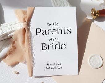 parents of the bride card, card for mother of the bride, to my parents on my wedding day card, card for parents of the bride, wedding, rr-24
