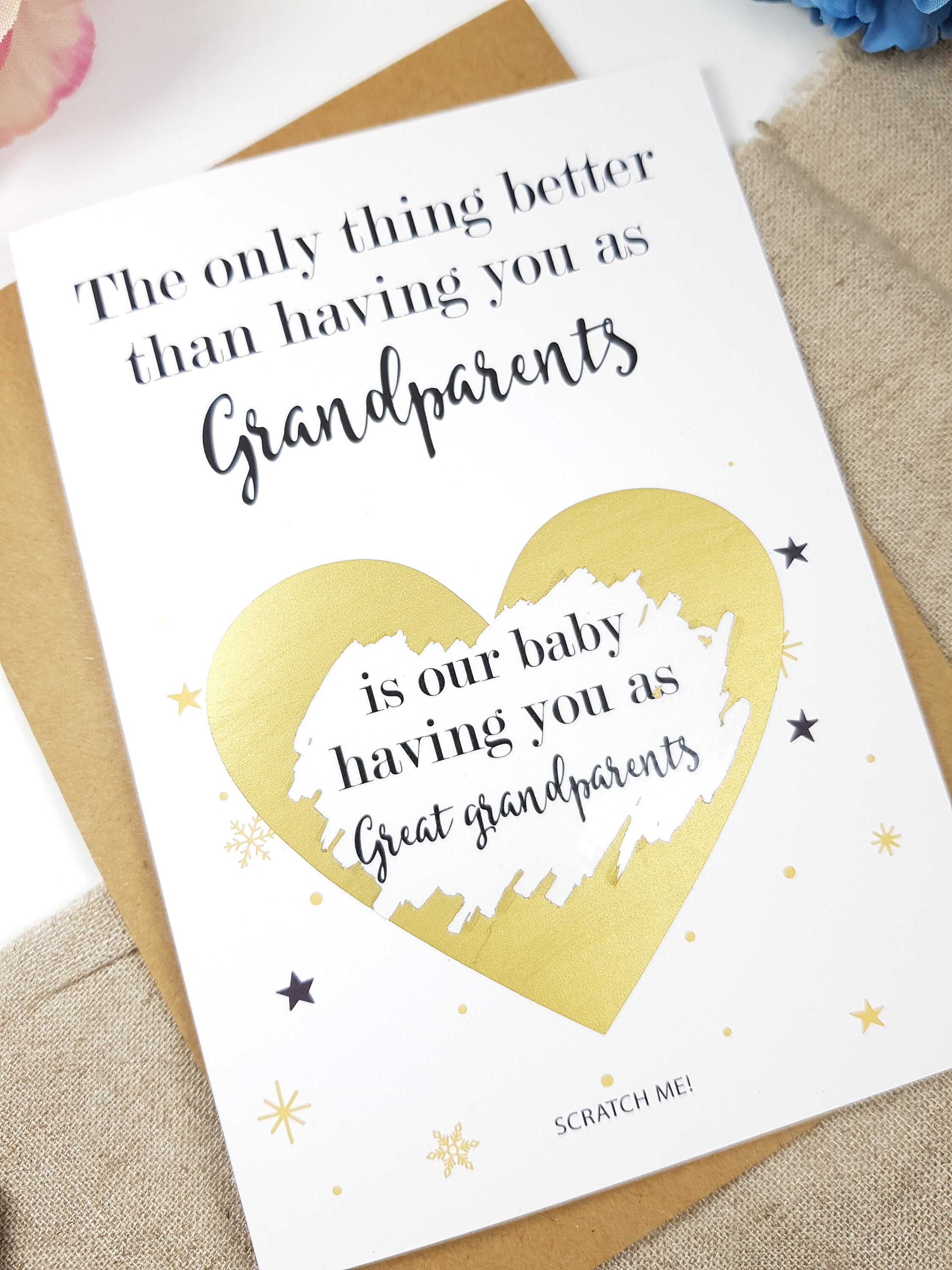 Pregnancy announcement card for grandparents pregnancy reveal Etsy