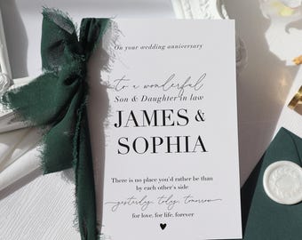 Hochzeitstagskarte Für Sohn & Schwiegertochter – 7 Jahre Zusammen