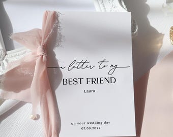 Best Friend wedding day card, bestie wedding cards, wedding card for best friend, wedding card for bestie, a letter to best friend, fj-36