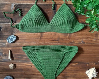 Crochet swimsuit, crochet bikini, festival lingerie, crochet bathing suits, crochet green bikini