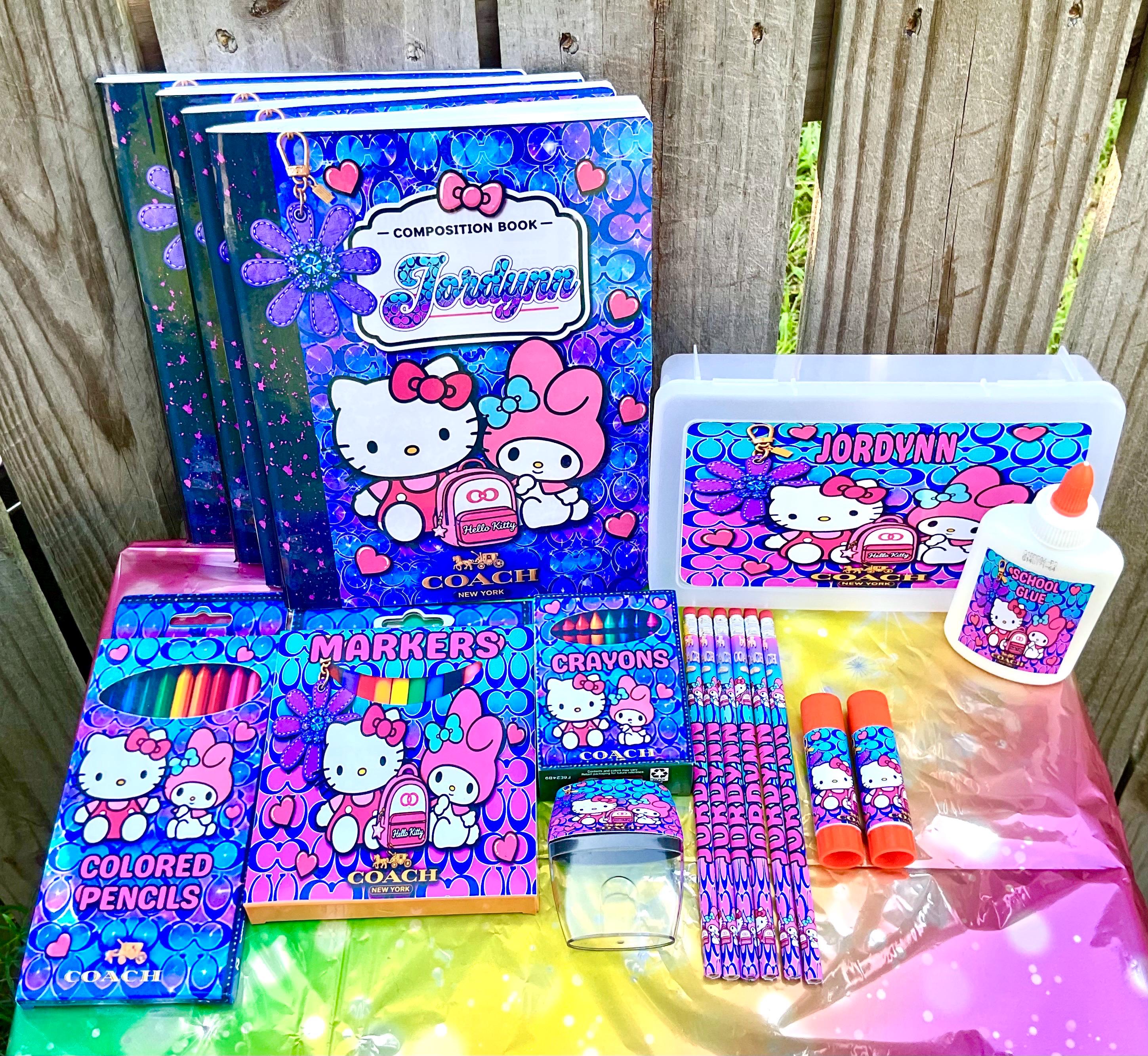 Personalized School Supplies Bundle Custom Backpack Set Notebook, Pencil Box, Water Bottle & School Essentials