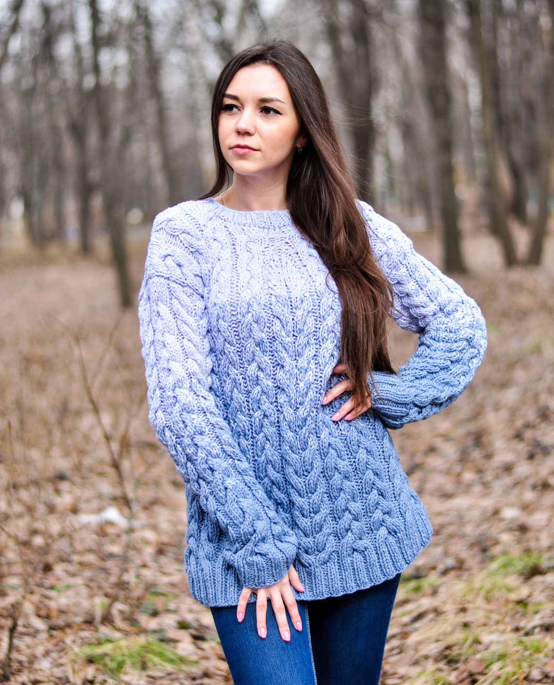 Women Knitted Sweater Gradient Color Merino Wool Hand Made Etsy