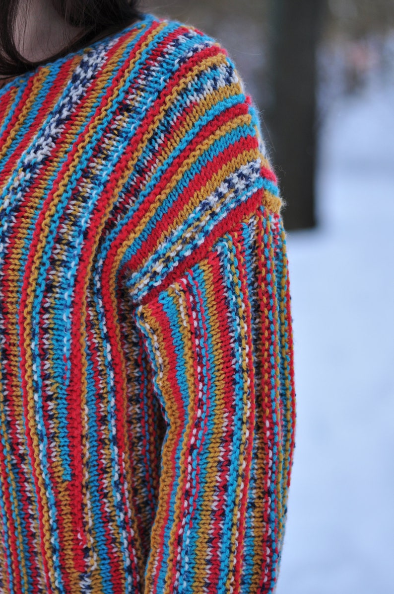 Women knitted cardigan multicolor women merino handmade work Etsy