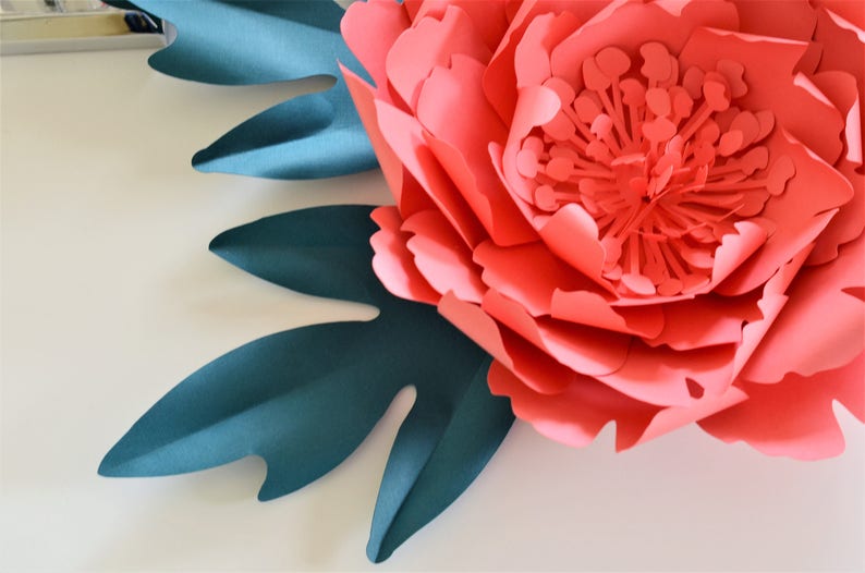 Peony leaf template. PDF and SVG. | Etsy