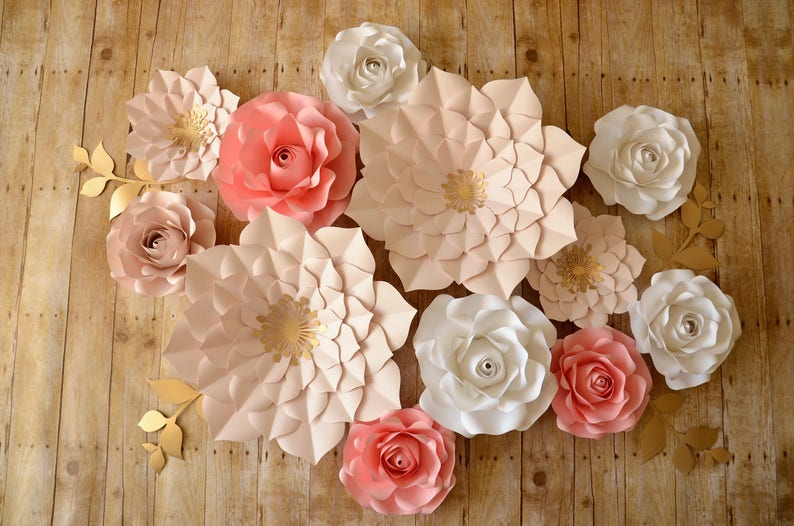 PAPER FLOWERS SET. Special Price2 Giant 2 Medium 8 Small Etsy
