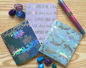 Mermaid Holographic Mini Scrap Paper Notebooks