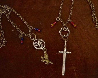 Arthur and Merlin Friendship Necklaces