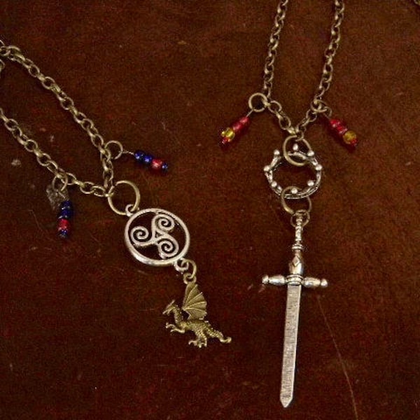 Arthur and Merlin Friendship Necklaces