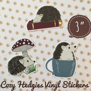 Cozy Hedgehog Vinyl Stickers