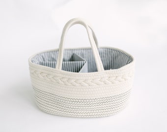 wicker basket diaper caddy