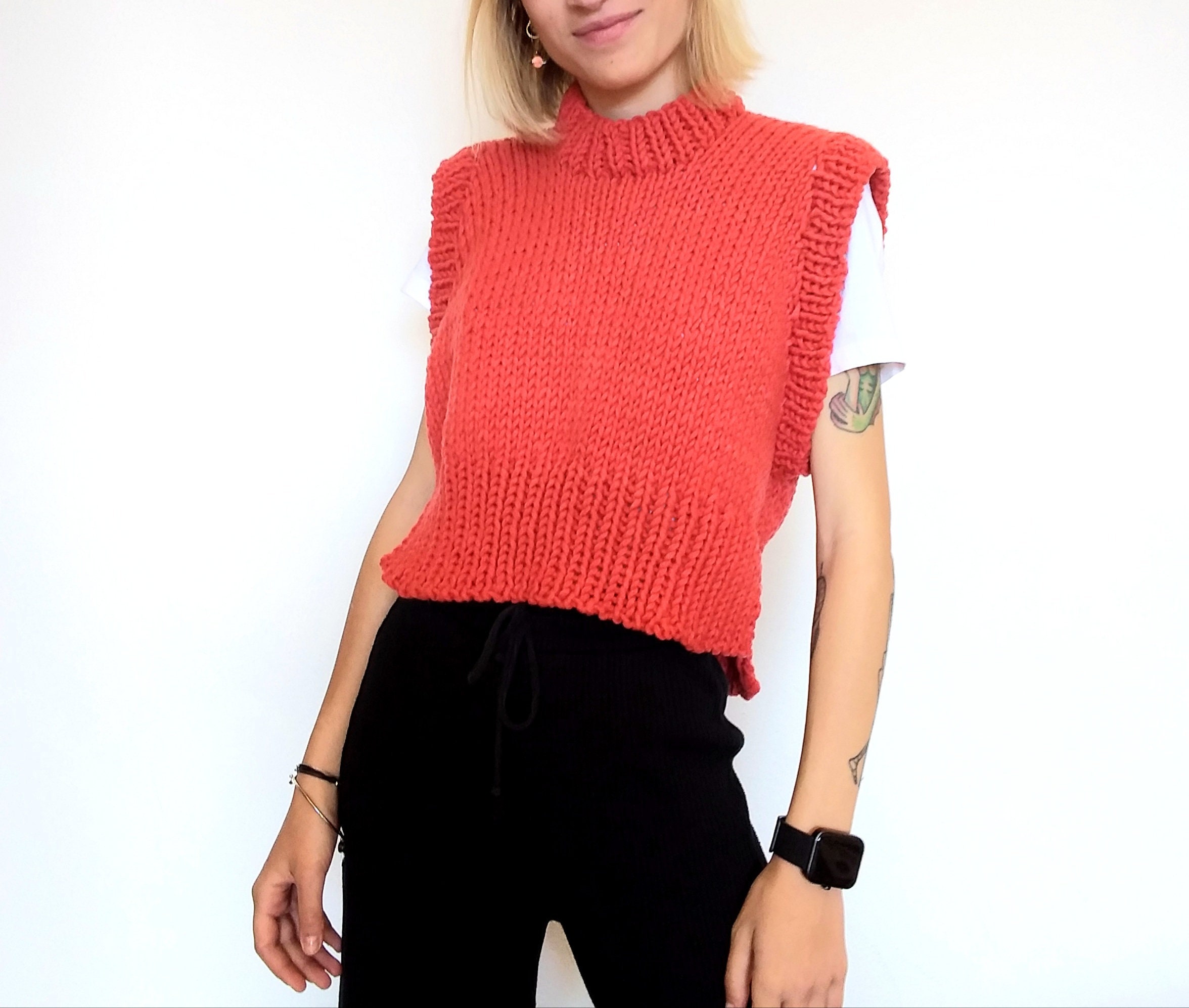 chunky knit gilet