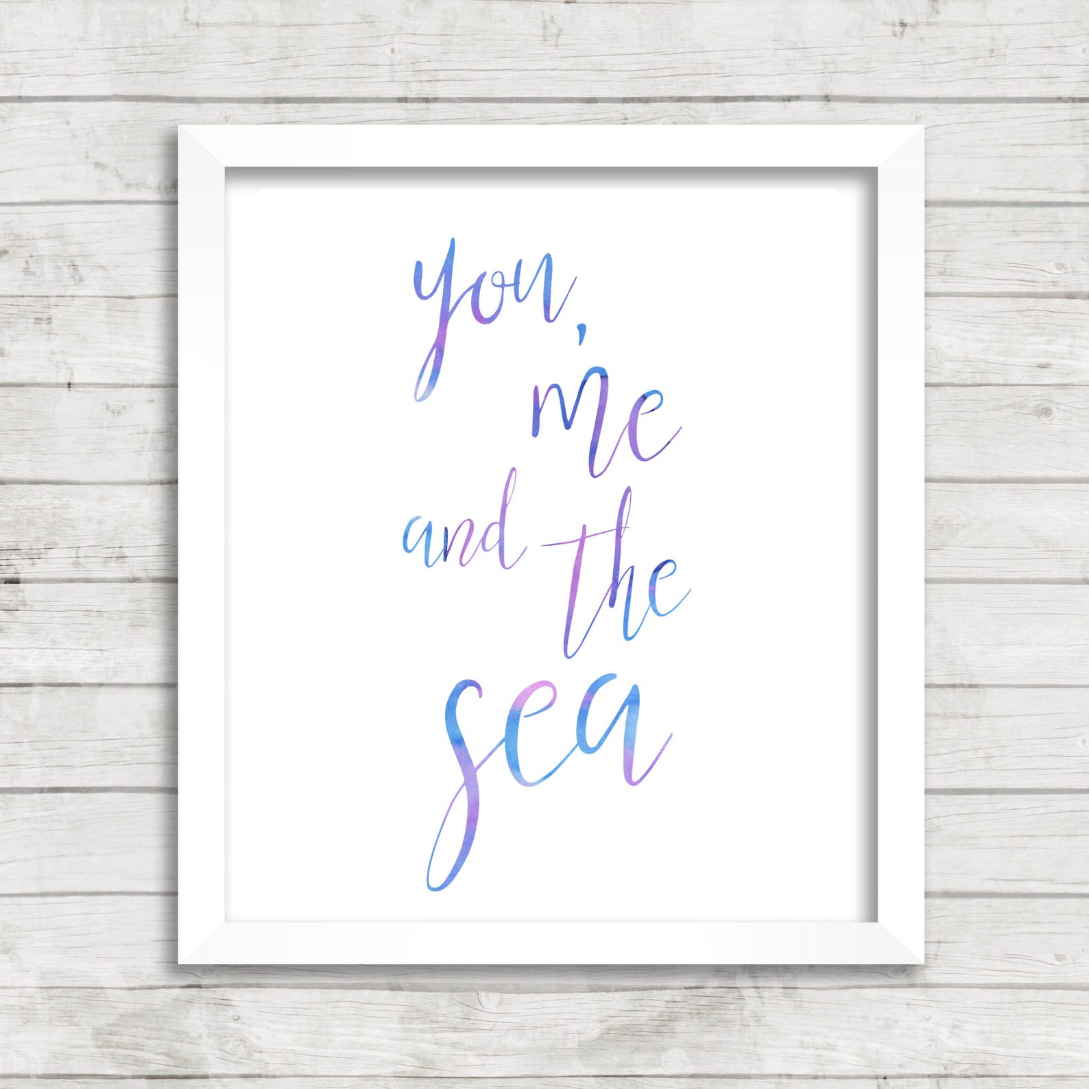 You Me and the Sea Watercolor 8x10 Printable Wall Art Instant Etsy