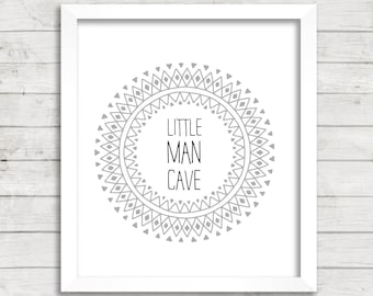 Little Man Cave Boho 8x10 Wall Printable, Instant Download, Kids Room Sign, Nursery Art, Kids Playroom Art, Kids Corner Art, Boho Nursery