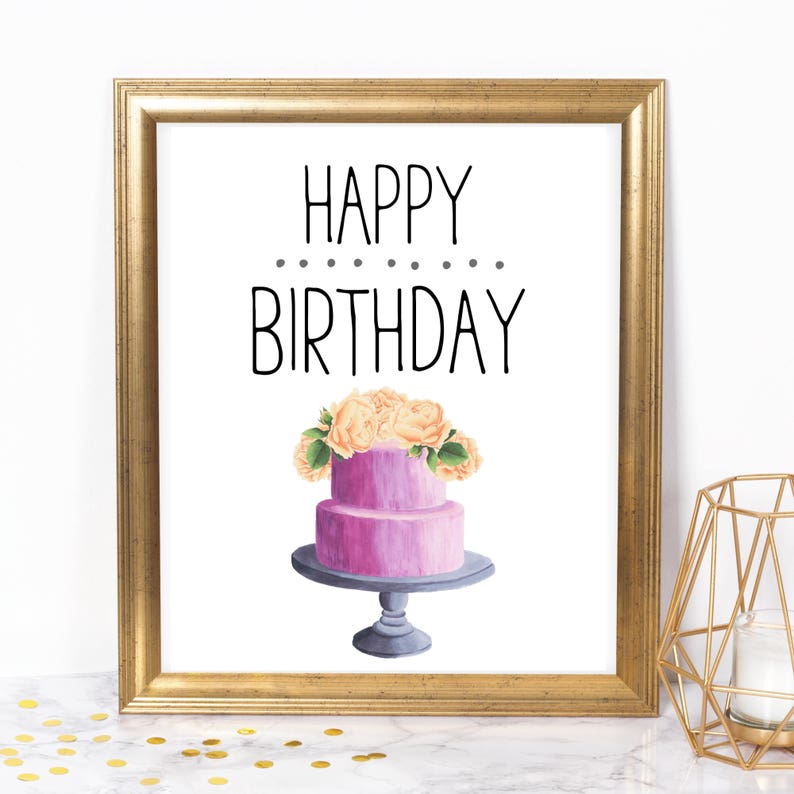 Happy Birthday Cake 8x10 Printable, Instant Download, Kid's Birthday ...
