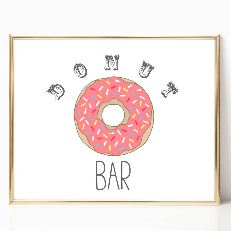 Donut Bar Party 8x10 Printable, Instant Download, Dessert Table Decor ...