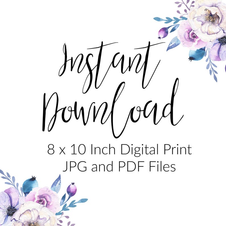 You Me and the Sea Watercolor 8x10 Printable Wall Art Instant Etsy