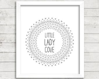 Little Lady Cove Mermaid Boho 8x10 Wall Printable, Instant Download, Kid's Playroom Decor, Nursery Printable, Kid Cave, Kid Corner