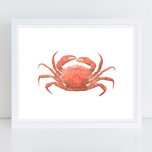 Krabbe Aquarell 8 x 10 druckbare Wandkunst, sofortiger Download, nautische Strand tropische Dekor, nautische Kinderzimmer druckbare, Ozean Meer Dekor Druck