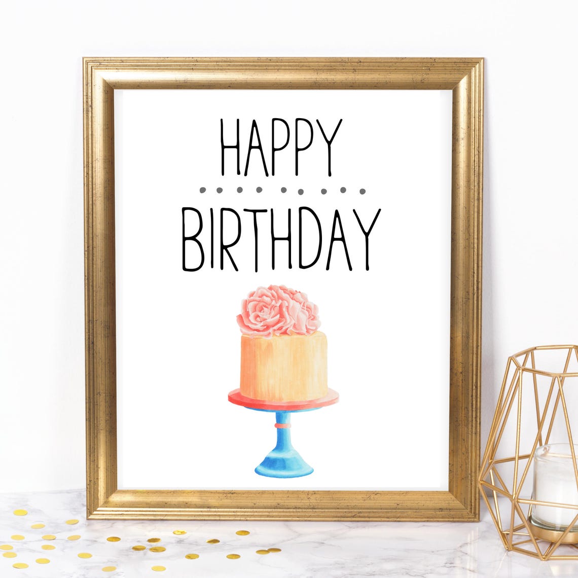 Happy Birthday Cake 8x10 Printable Instant Download - Etsy