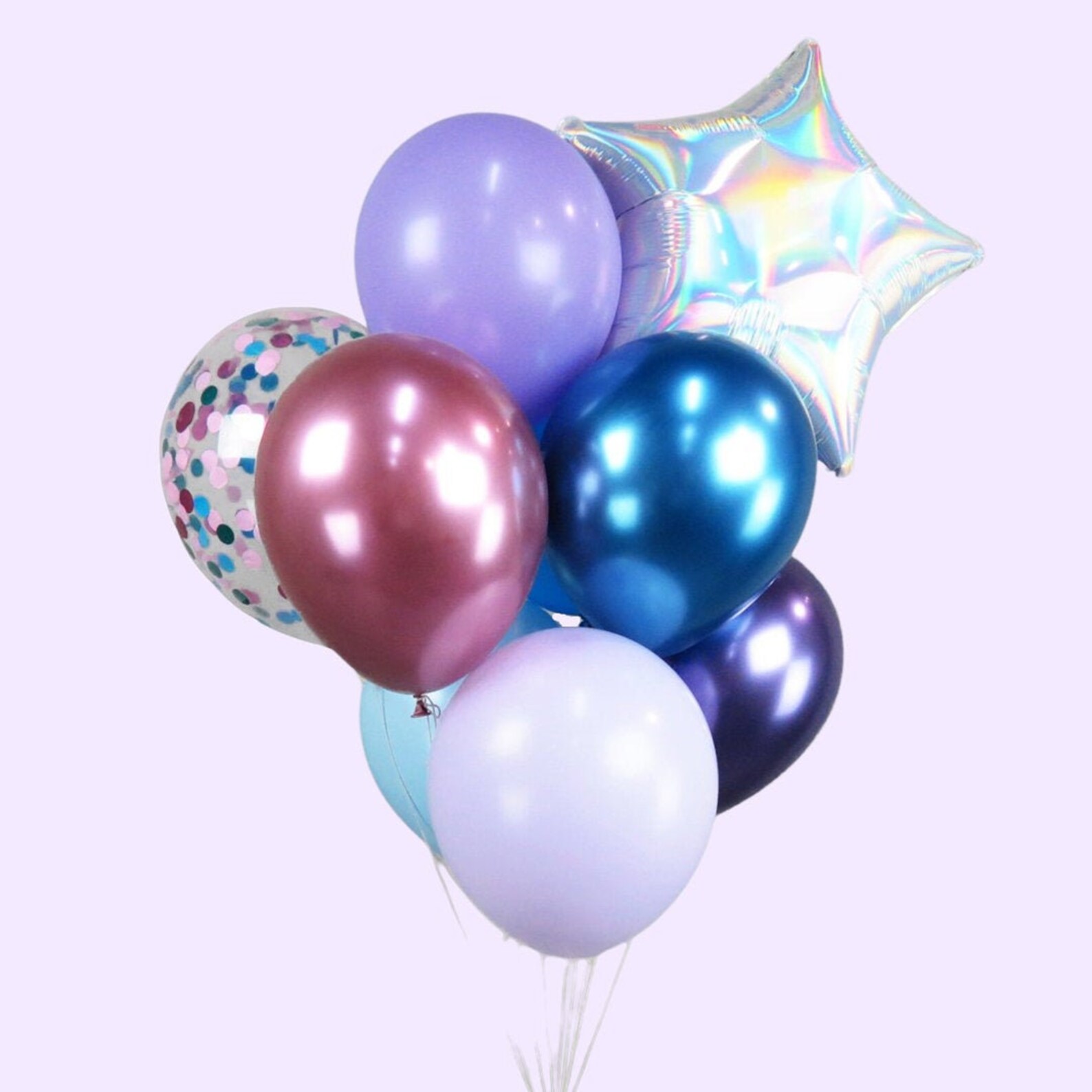 Iridescent Balloon Bouquet 9pc Balloon Packages Confetti Etsy
