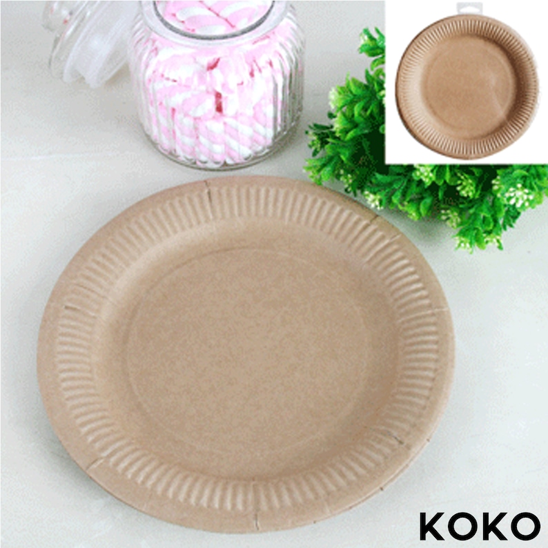 18/23cm Boho Brown Kraft Paper Plates Woodland Party Luau Etsy