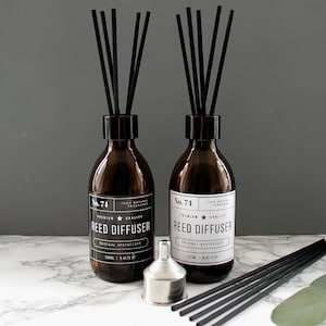 Amber Glass Reed Diffuser Bottle: Apothecary Style with Black Reeds