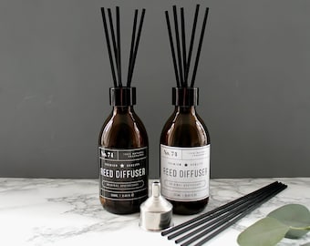 Amber Glass Reed Diffuser Bottle: Apothecary Style with Black Reeds
