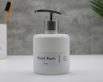 Matte White Glass Soap Dispenser: Scandi Style, Silver Pump