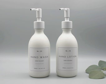 Matt White Glass Soap Dispenser Bottle, Hand Wash, Hand Lotion, Face Wash with Metal Soap Pump