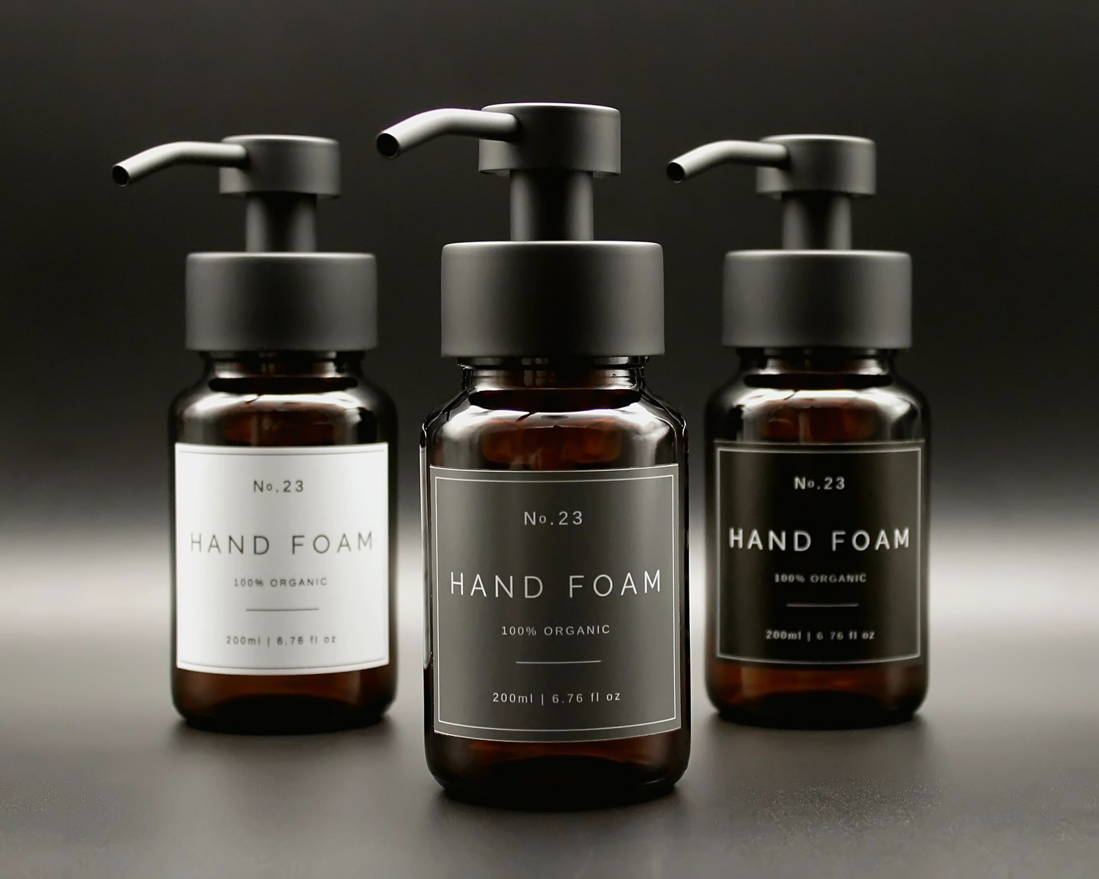 Amber Glass Apothecary Foaming Hand Soap Dispenser With White Etsy