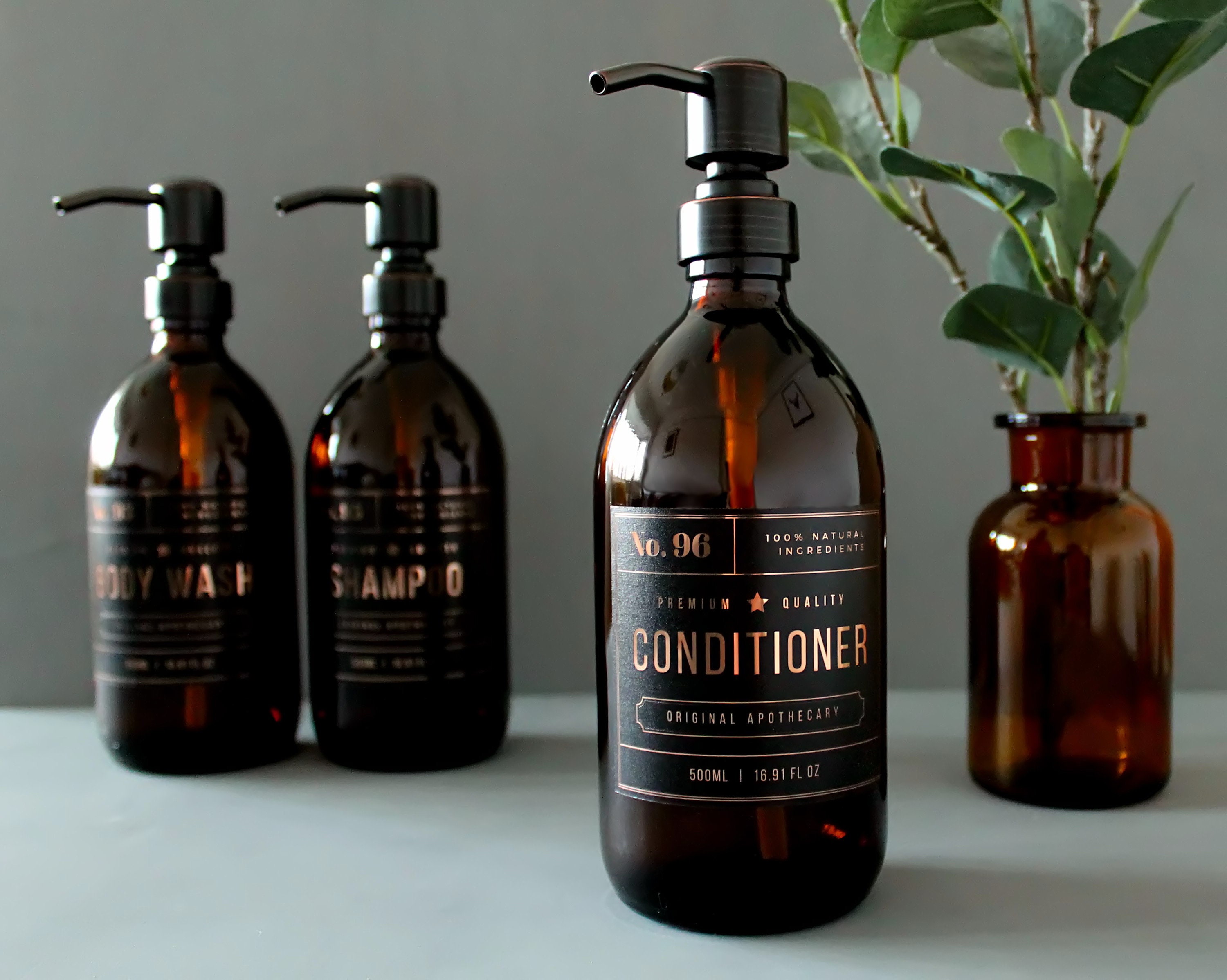 Bernstein Glas Apotheker Dispenser Flasche für Shampoo Etsy