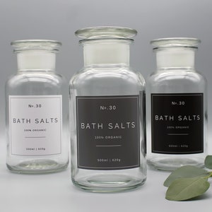 Clear Glass Apothecary Jar: 500ml Bath Salts Container