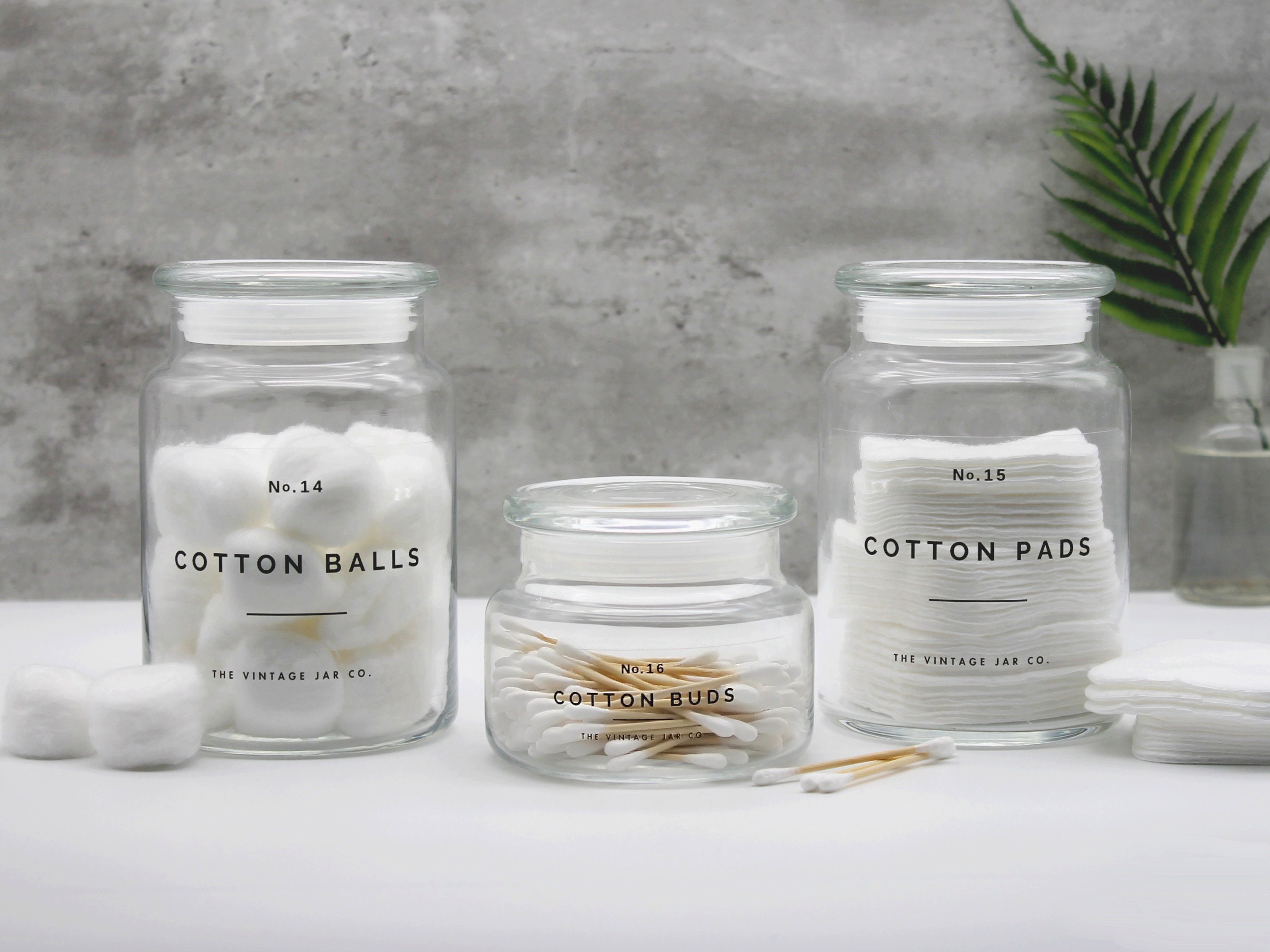 Tarros Boticario Decoración Baño Botes Vidrio Boticario 2 Unidades - Tapa  Incluida, Almacenamiento Baño, Algodón, Joyas Frascos Decorativos Tapa, image size:2700x2025