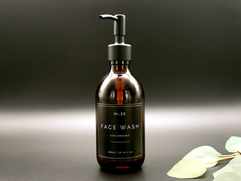 Face Wash Bottle Amber Glass Bottle Dispenser Refillable Etsy