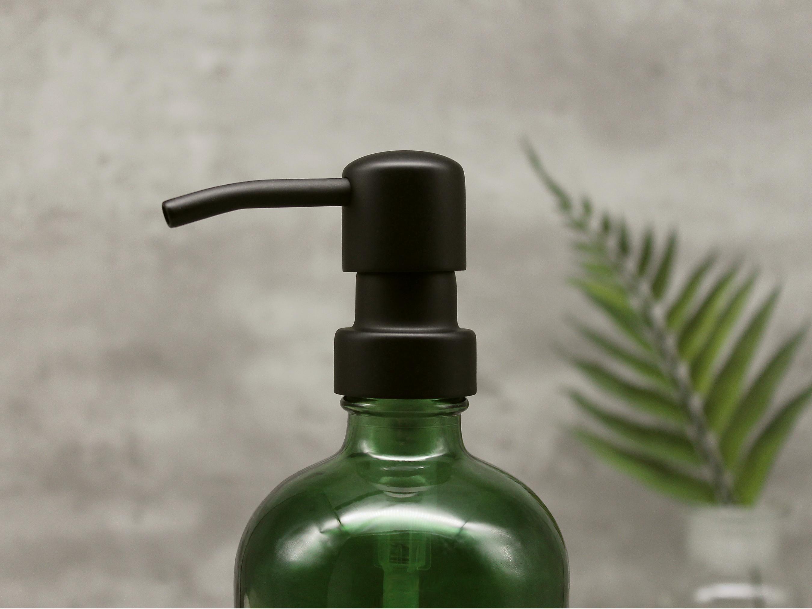 Dispenser per flaconi a pompa in plastica riciclata 3 x 500 ml, flaconi da bagno con etichette, flacone dispenser vuoto ricaricabile per shampoo e balsamo con pompa per sapone, gel doccia, lozione