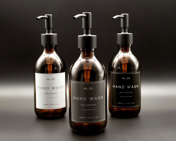 Minimalist Collection - Amber Glass Ivory Hand Wash, Dish Soap or