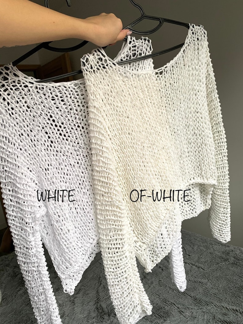 Cocoa knit cotton sweater Hand Knit cotton women sweater Loose cotton sweater Arm Knitting women pullover Loose natural women top image 3