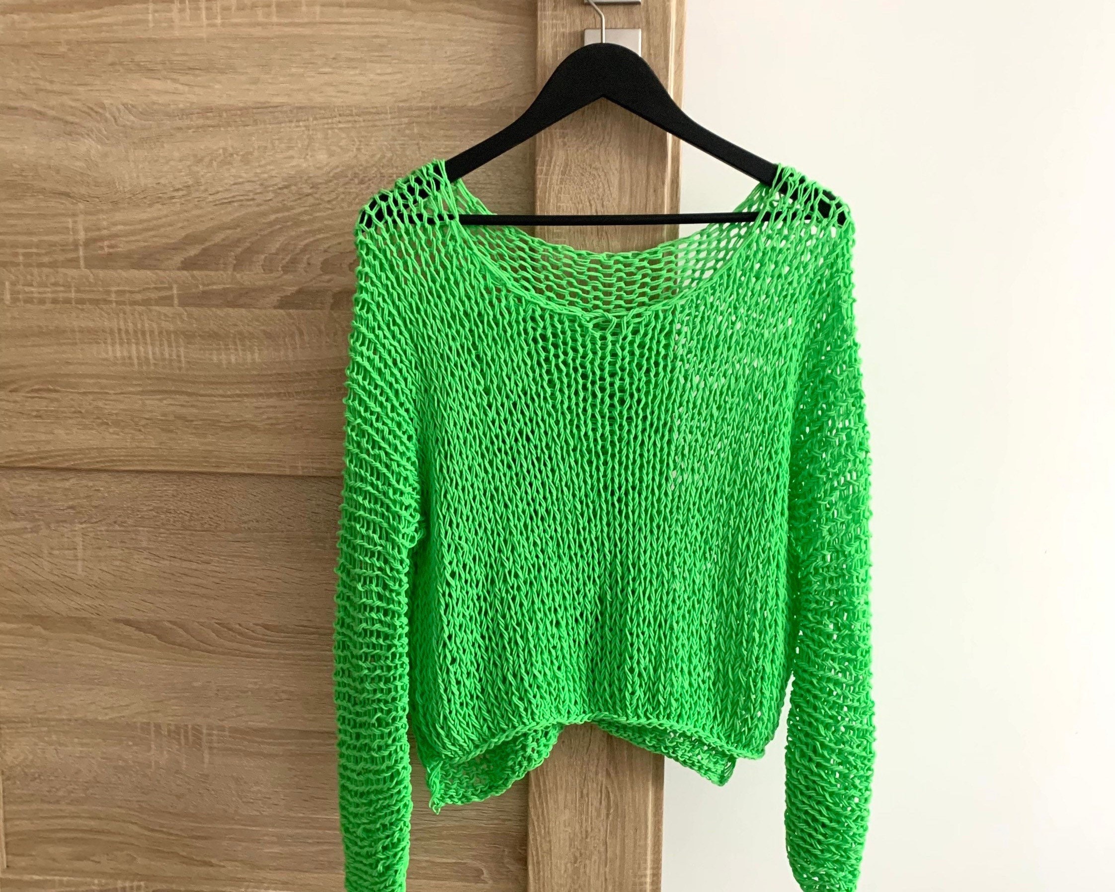 green cotton sweater