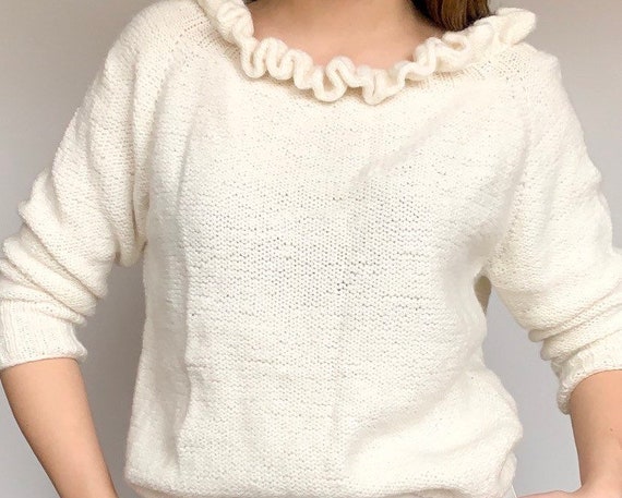 white angora sweater