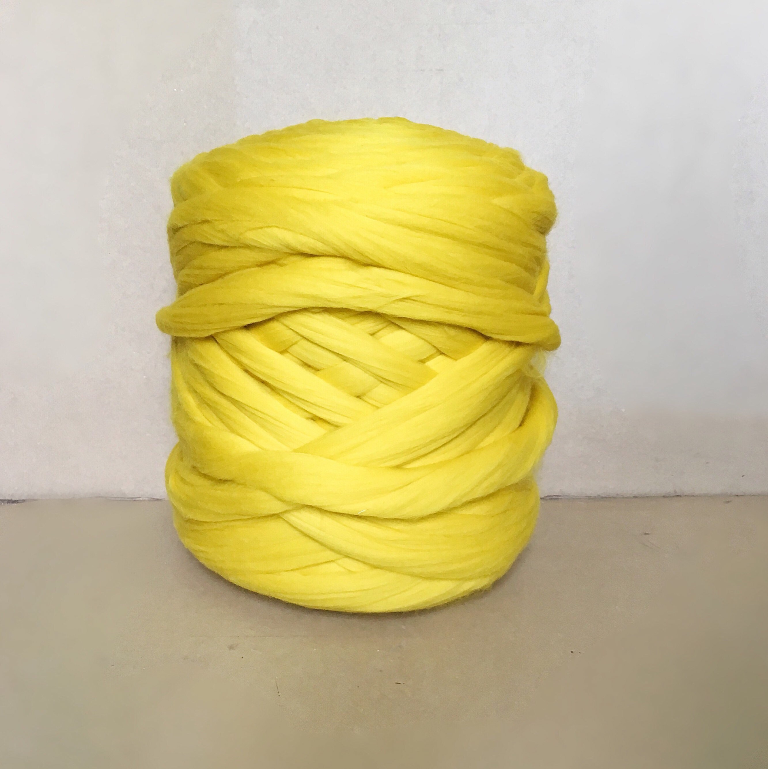 Yellow Merino Yarn Unspun Yarn Unspun Wool Chunky Yarn Etsy