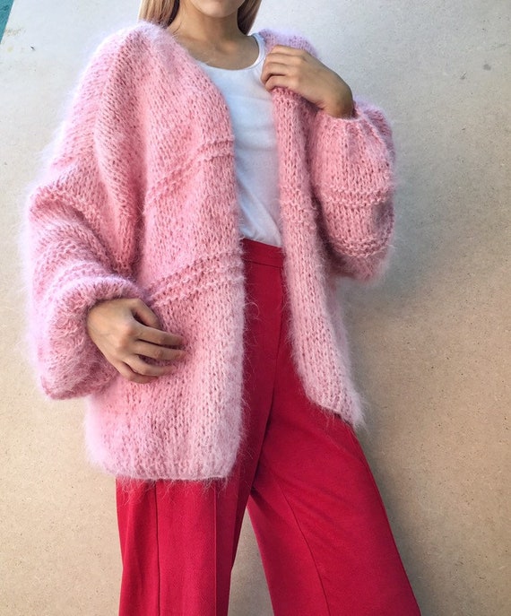 Pink women cardigan Mohair cardigan Hand Knit women cardigan Angora Wool cardigan Arm Knitting women jaket Oversize Mohair cardig Pink women cardigan Mohair cardigan Hand Knit women cardigan Angora Wool cardigan Arm Knitting women jaket Oversize Mohair cardig