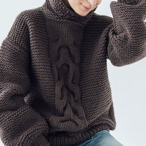 big cable knit sweater