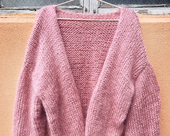 Mohair Cardigan Pink For Women - Clothingta