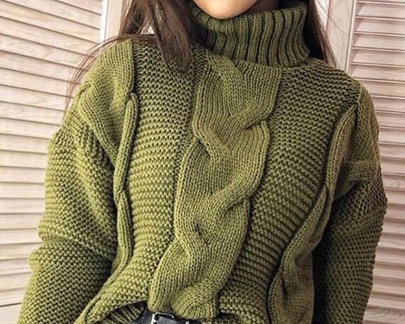 cable knit turtleneck sweater