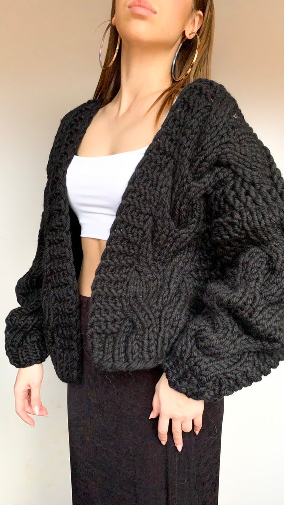black knitted jacket