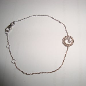 transparent rhinestone bracelet chain in silver 925 adjustable
