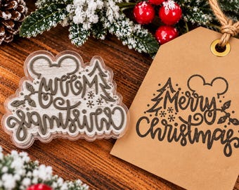 Merry Christmas Disney themed stamp, Christmas stamp