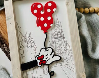 Main Street Mickey Balloon wooden Sign, WDW Main Street Sign, Disney Home Decor